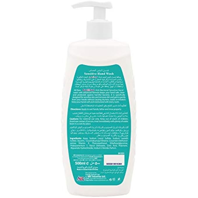 Cool & Cool ANTIBACTERIAL SENSITIVE HAND WASH 500 ML (PACK OF 4) - ENRICHED WITH VITAMIN E,GENTLE, EFFECTIVE & SKIN-FRIENDLY 2 LITERS - Image 4